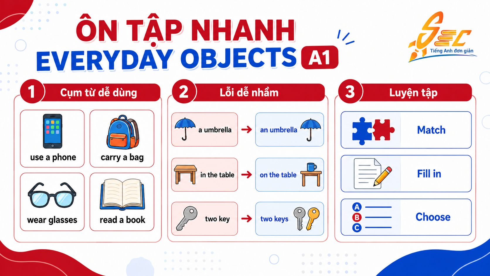 Từ vựng Everyday objects A1: 35 từ đồ vật hằng ngày dễ dùng cho người mất gốc 18.1