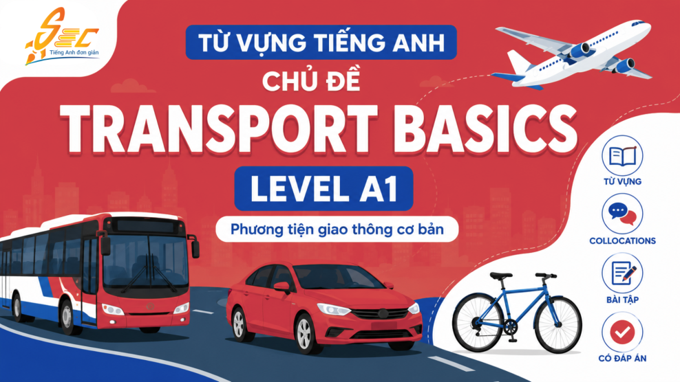 Từ vựng Transport basics A1: Học tiếng Anh về phương tiện giao thông dễ nhớ, dễ dùng Từ vựng Transport basics A1: Học tiếng Anh về phương tiện giao thông dễ nhớ, dễ dùng