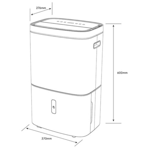 Kích thước máy hút ẩm Electrolux EDH10TRBW1
