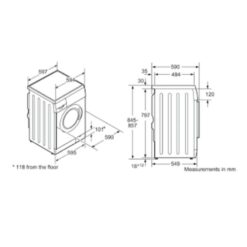 Kích thước của Máy giặt Bosch WAE18161SG