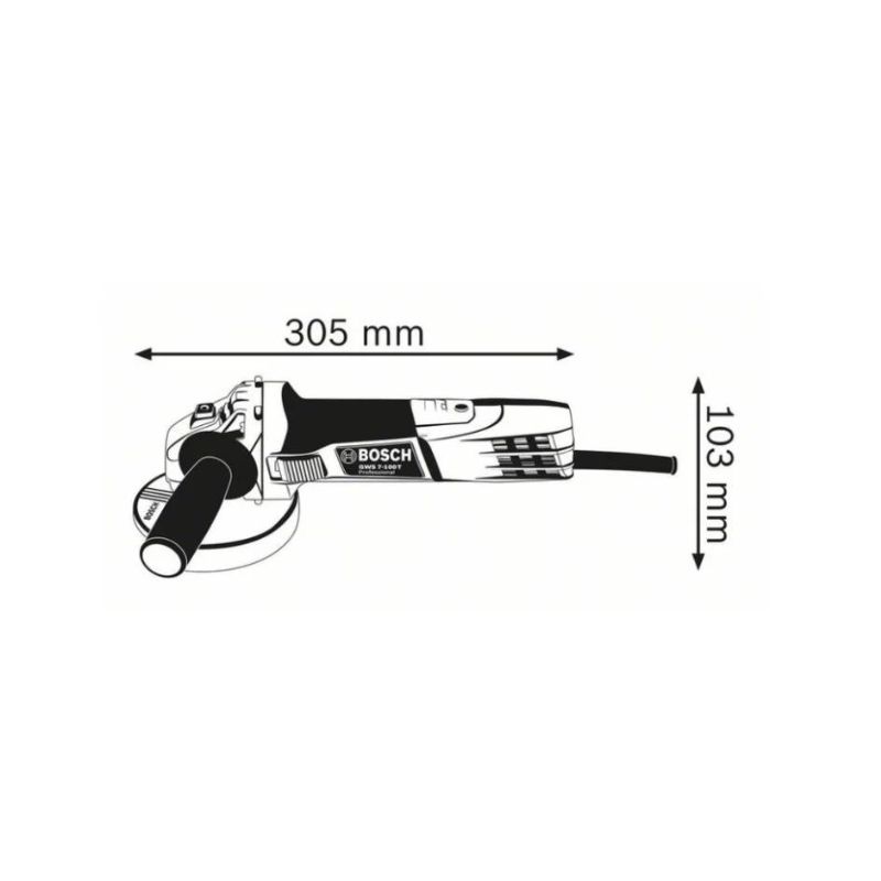 Kích thước của Máy mài góc nhỏ Bosch GWS 7 – 100 T Kích thước của Máy mài góc nhỏ Bosch GWS 7 – 100 T