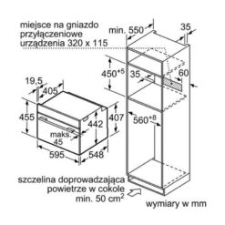 Kích thước Lò nướng kết hợp vi sóng Bosch CMG636BS1