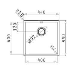 kích thước của Chậu rửa bát Bosch ASTRIS 1B