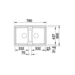 Kích thước của Chậu rửa bát Bosch Blanco LEXA 8 Anthracite 524960