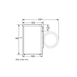Kích thước Máy sấy quần áo Bosch WTB86201SG