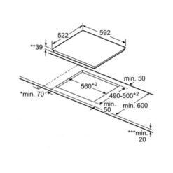 Kích thước của Bếp hồng ngoại Creamic Bosch PKK611B17E