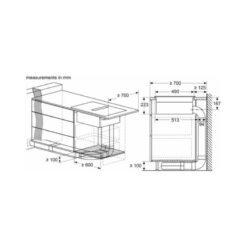 Kích thước bếp từ kết hợp hút mùi Bosch PVQ731F15E