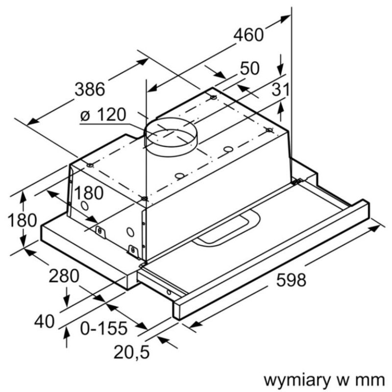 Kích thước máy hút mùi Bosch DFT63AC50 Kích thước máy hút mùi Bosch DFT63AC50