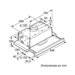 Máy hút mùi Bosch DFT93AC50 5 kích thước của Máy hút mùi Bosch DFT93AC50