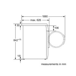 Kích thước của Máy sấy Bosch WTE84105GB