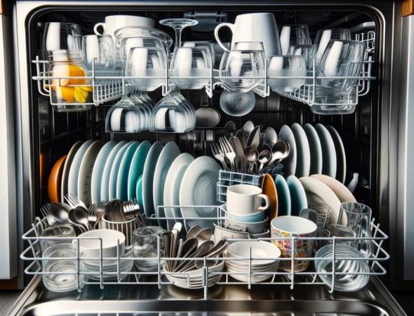 Xếp đúng và đủ bát đĩa theo dung tích của máy rửa bát