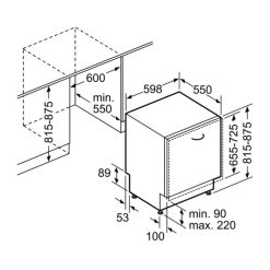 Kích thước máy rửa bát Bosch SMV46KX55E
