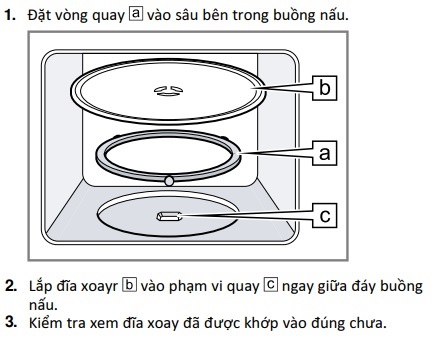 Gắn đĩa xoay vào khoang lò