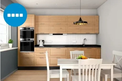 Bố trí bếp sát tường