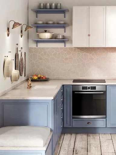 Căn bếp màu pastel cổ điển