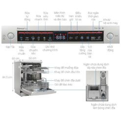 Chi tiết máy rửa bát độc lập Bosch SMS4EKI06E Serie 4