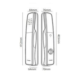 Kích thước khóa cửa thông minh Bosch EL800X EU Gray