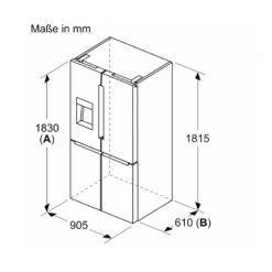 Kích thước tủ lạnh 4 cánh 574 lít Bosch KFI96AXEA