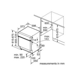 Máy rửa chén bát Bosch SMI46MS03E 3 Kích thước Máy rửa chén bát Bosch SMI46MS03E