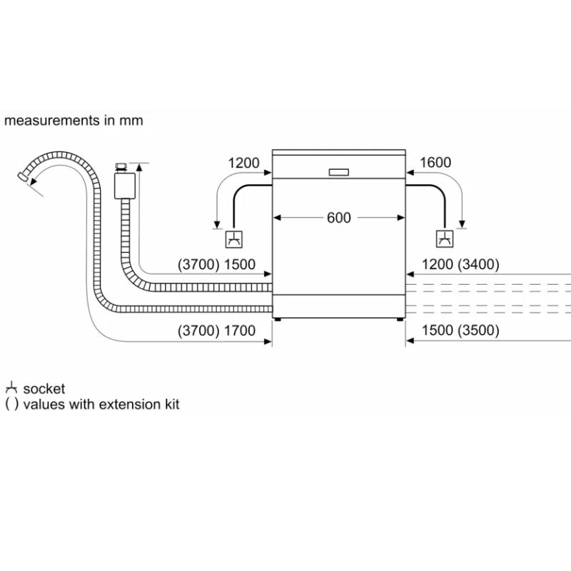 Kích thước máy rửa bát Bosch SMS2IVW01P Kích thước máy rửa bát Bosch SMS2IVW01P