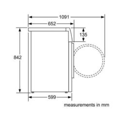 Máy sấy quần áo Bosch WTM85260SG 4 Kích thước Máy sấy quần áo Bosch WTM85260SG