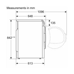 Máy sấy bơm nhiệt Bosch 9 kg WQG24570SG 7 Kích thước máy sấy bơm nhiệt Bosch 9 kg WQG24570SG