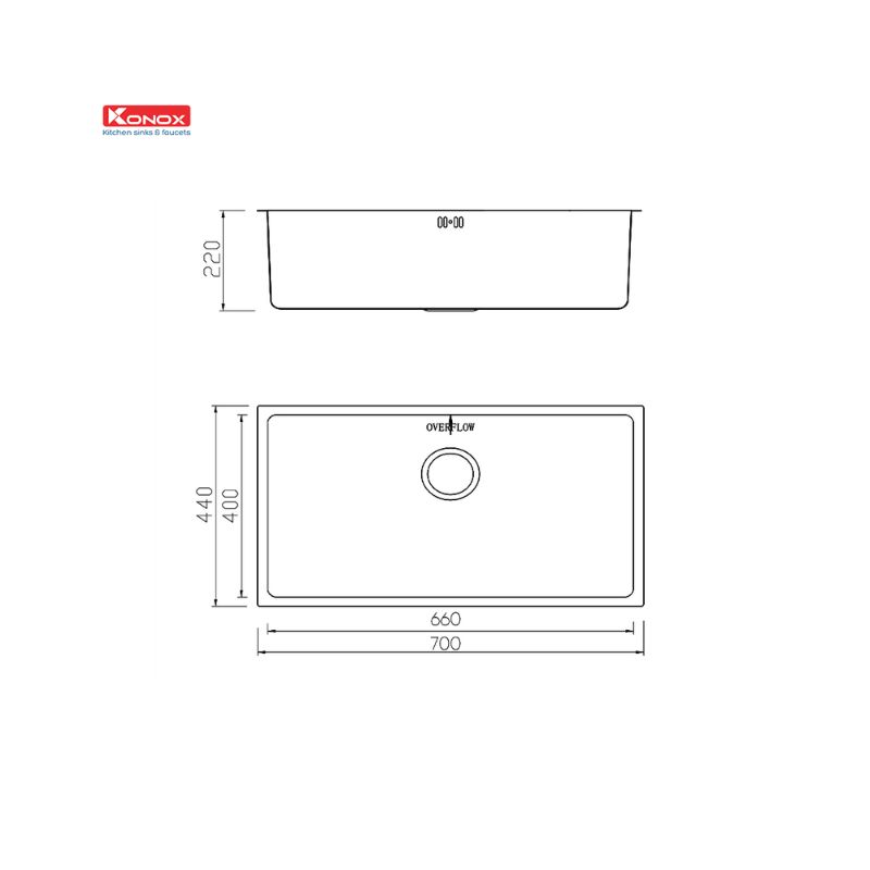 Chậu rửa bát chống xước Konox Workstation Sink – Undermount Sink KN7044SU Dekor (1) Chậu rửa bát chống xước Konox Workstation Sink – Undermount Sink KN7044SU Dekor (1)