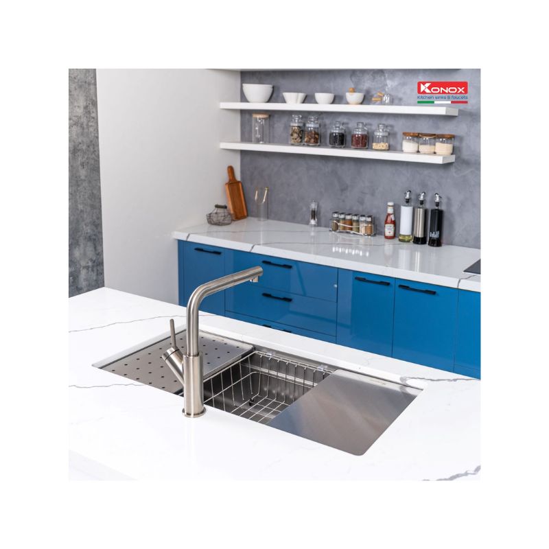 Chậu rửa bát chống xước Konox Workstation Sink – Undermount Sink KN8644SU Dekor (3) Chậu rửa bát chống xước Konox Workstation Sink – Undermount Sink KN8644SU Dekor (3)