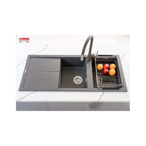 Chậu rửa bát Konox Granite Sink Livello Smart 1160 – Grey 5 Chậu rửa bát Konox Granite Sink Livello Smart 1160 – Grey (3)