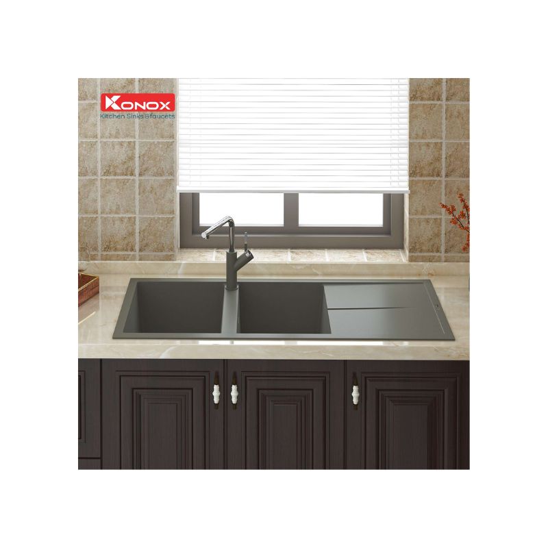 Chậu rửa bát Konox Granite Sink Livello Smart 1160 – Grey (4) Chậu rửa bát Konox Granite Sink Livello Smart 1160 – Grey (4)