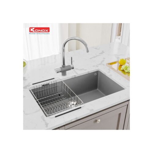Chậu rửa bát Konox Granite Sink Naros 760S – Grey 5 Chậu rửa bát Konox Granite Sink Naros 760S – Grey (3)