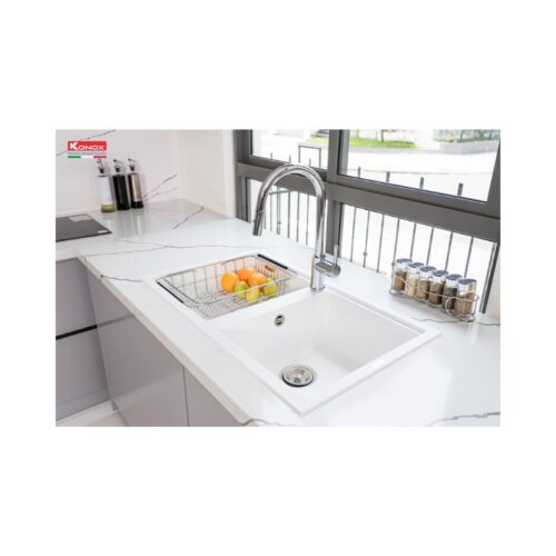 Chậu rửa bát Konox Granite Sink Phoenix Smart 860 – White Silver 6 Chậu rửa bát Konox Granite Sink Phoenix Smart 860 – White Silver (4)