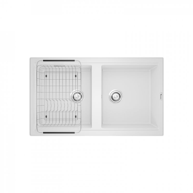 Chậu rửa bát Konox Granite Sink Phoenix Smart 860 – White Silver Chậu rửa bát Konox Granite Sink Phoenix Smart 860 – White Silver