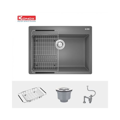 Chậu rửa bát Konox Granite Sink Ruvita 680 – Grey 4 Chậu rửa bát Konox Granite Sink Ruvita 680 – Grey (2)