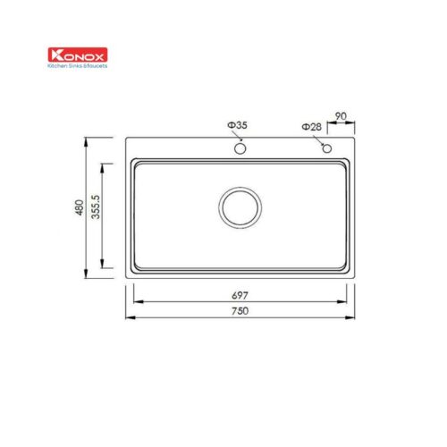 Chậu rửa bát Konox Overmount Sink KN7548SO (1)