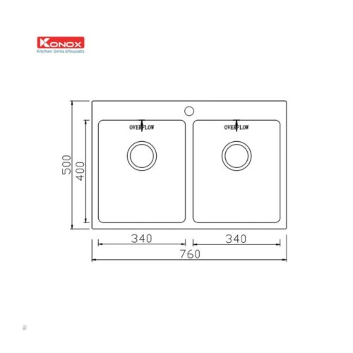 Chậu rửa bát Konox Topmount Sink Unico 7650(1)