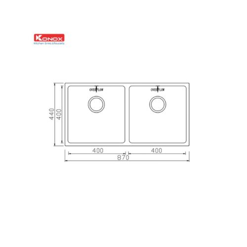 Chậu rửa bát Konox Undermount Sink Cube 8744DU 3 Chậu rửa bát Konox Undermount Sink Cube 8744DU(1)