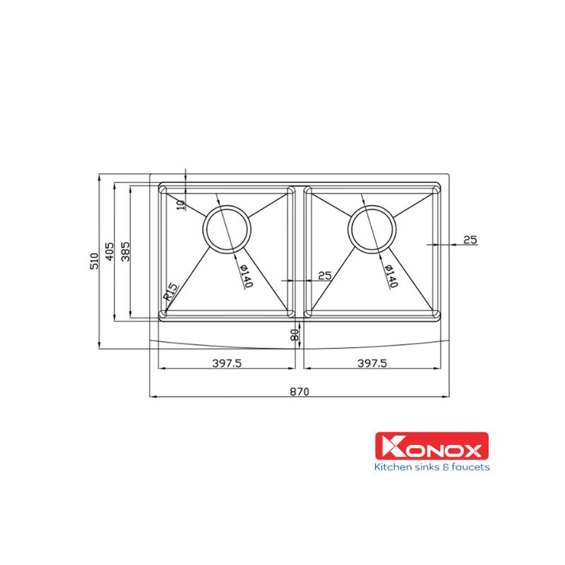 Chậu rửa bát Konox Workstation Sink Apron Sink KN8751DA Curve (1) Chậu rửa bát Konox Workstation Sink Apron Sink KN8751DA Curve (1)