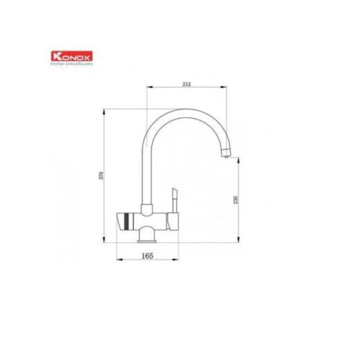thông số kỹ thuật của Vòi rửa bát ba đường nước Konox Trim-water black