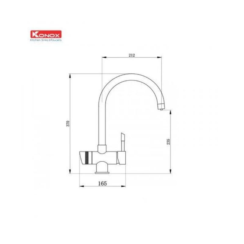 thông số kỹ thuật của Vòi rửa bát ba đường nước Konox Trim-water chrome thông số kỹ thuật của Vòi rửa bát ba đường nước Konox Trim-water chrome