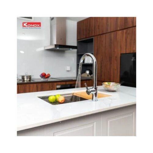 Vòi rửa bát dây rút Konox Alto Nickel