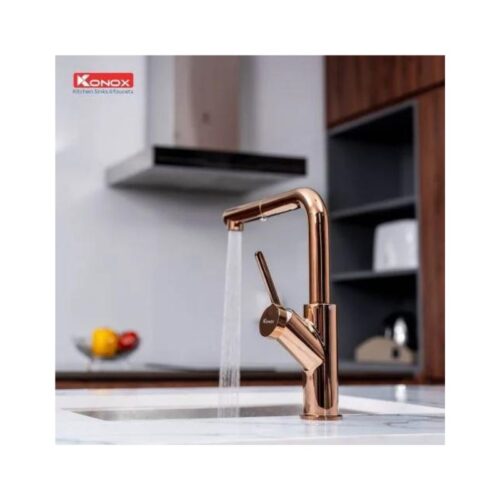 Vòi rửa bát dây rút Konox Artan rose gold