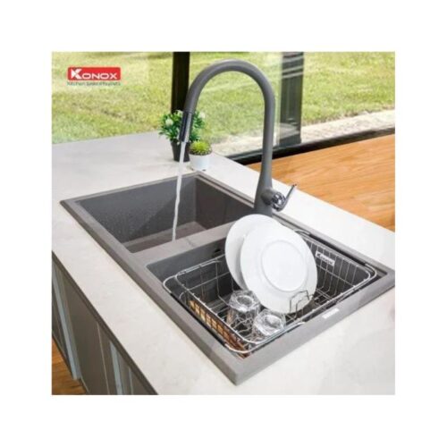 Vòi rửa bát dây rút Konox Curva Grey 3 Vòi rửa bát dây rút Konox Curva Grey