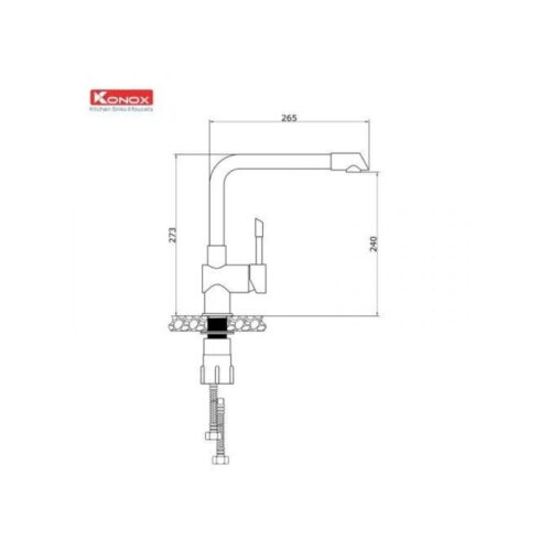 thông số kỹ thuật của Vòi rửa bát Konox Felix Grey