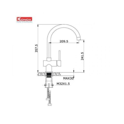 thông số kỹ thuật của Vòi rửa bát Konox KN1206