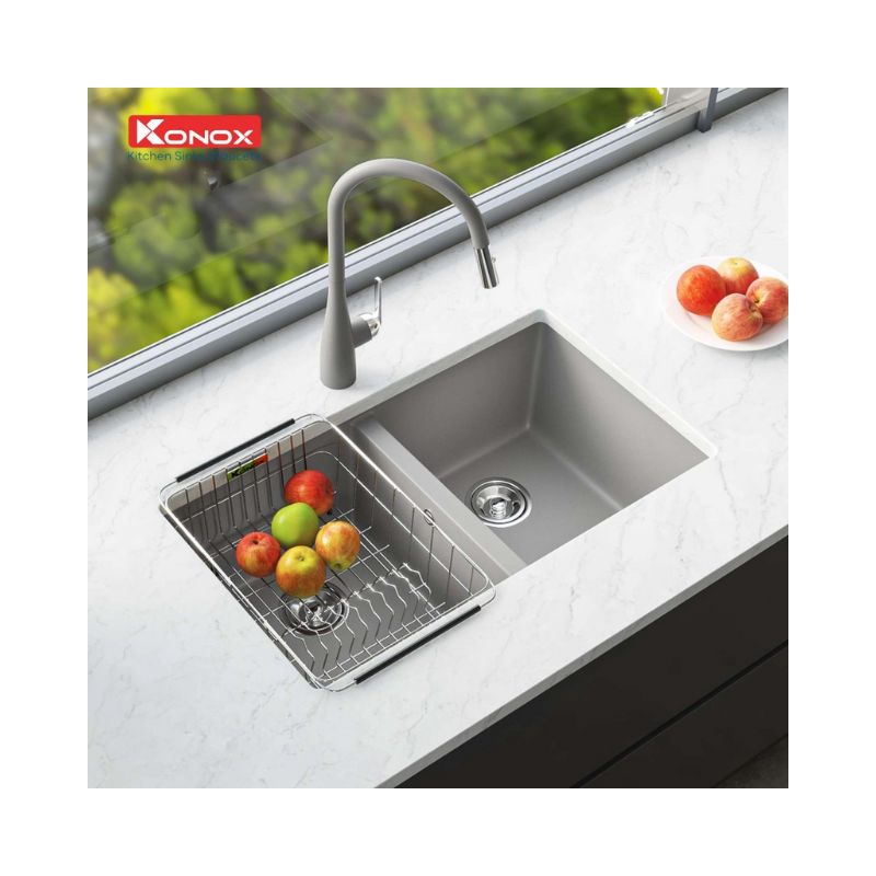 Chậu rửa bát Konox Granite Sink Veloci 760D – Grey Chậu rửa bát Konox Granite Sink Veloci 760D – Grey