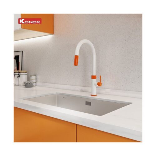 Vòi rửa bát dây rút Lasi Orange 3 Ảnh thực tế vòi rửa bát dây rút Lasi Orange
