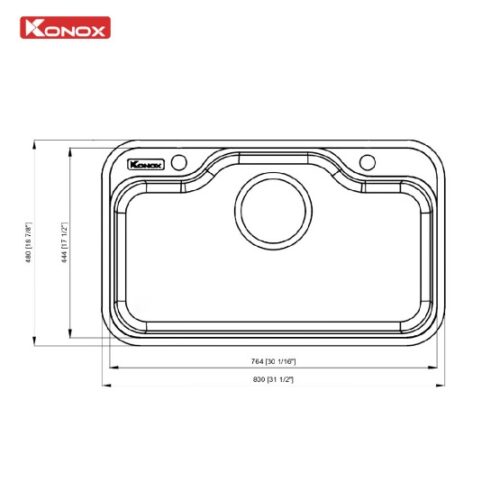 kich thuoc chau rua bat konox dekor 8048su