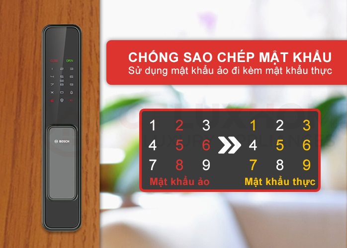 công nghệ mật khẩu ảo trên khóa vân tay Bosch