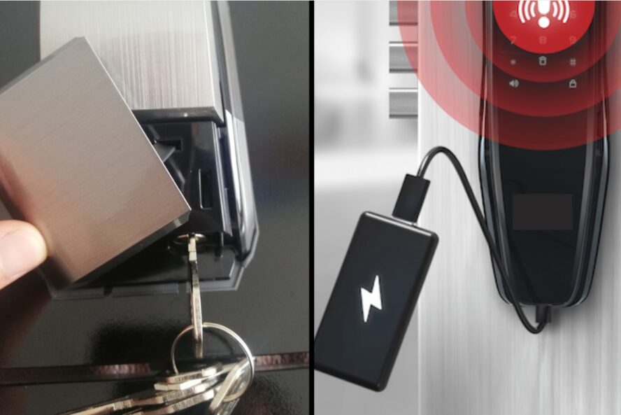 Cách mở khóa bằng chìa khóa cơ và pin dự phòng